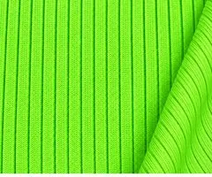 Amostra do tecido Canelado na cor Verde Neon